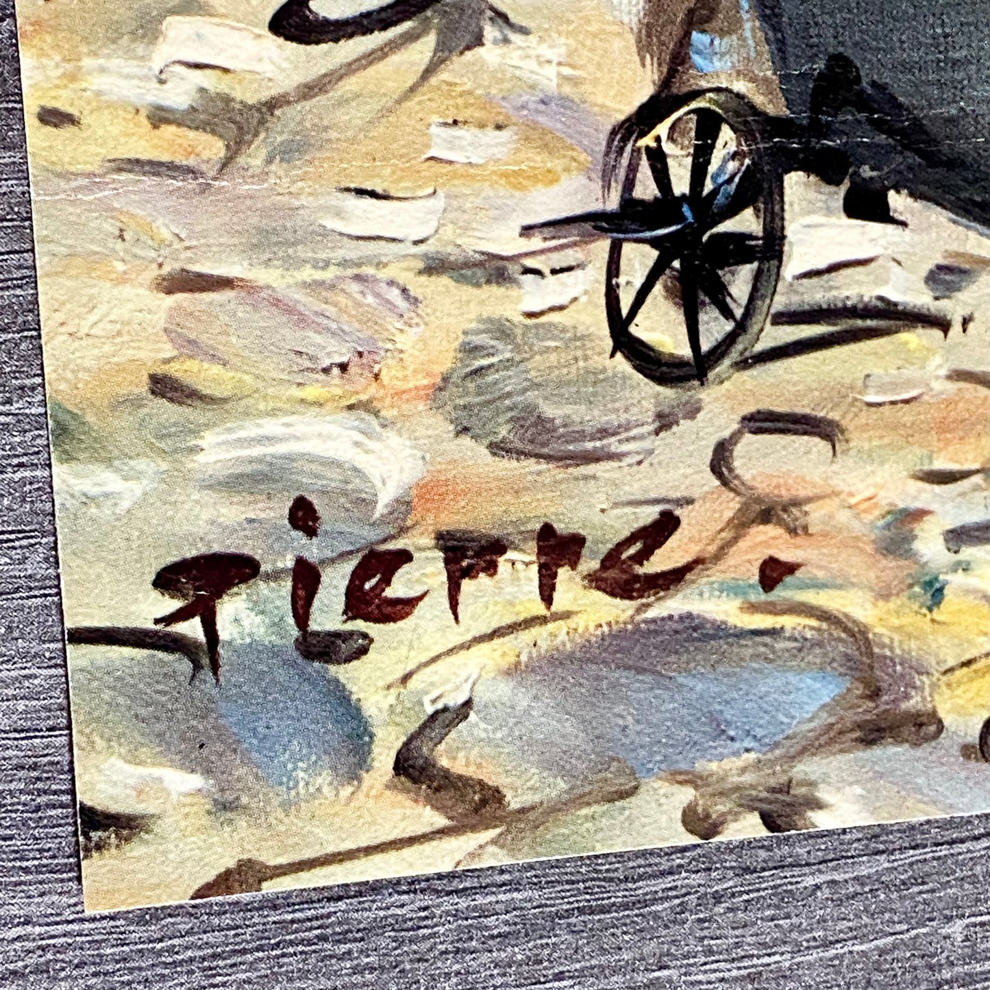 Vintage Clochard De Paris Street Scene Art Deco Print Plate Signed Pierre 1969