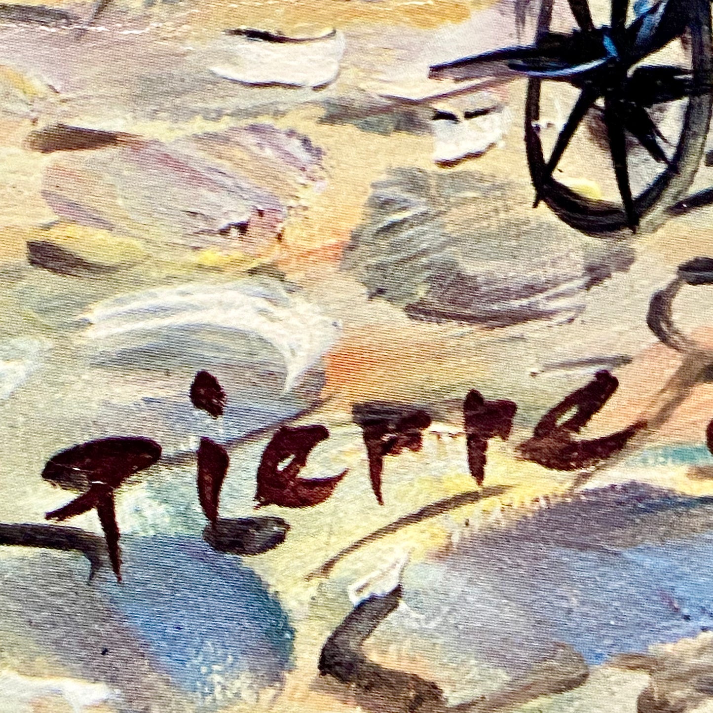 Vintage Clochard De Paris Street Scene Art Deco Print Plate Signed Pierre 1969