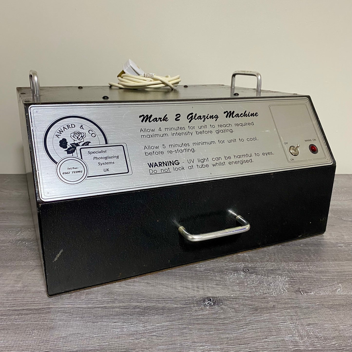Award & Co Mark 2 Glazing Machine Photoglazing Systems UK Unit No Lamp Very Rare