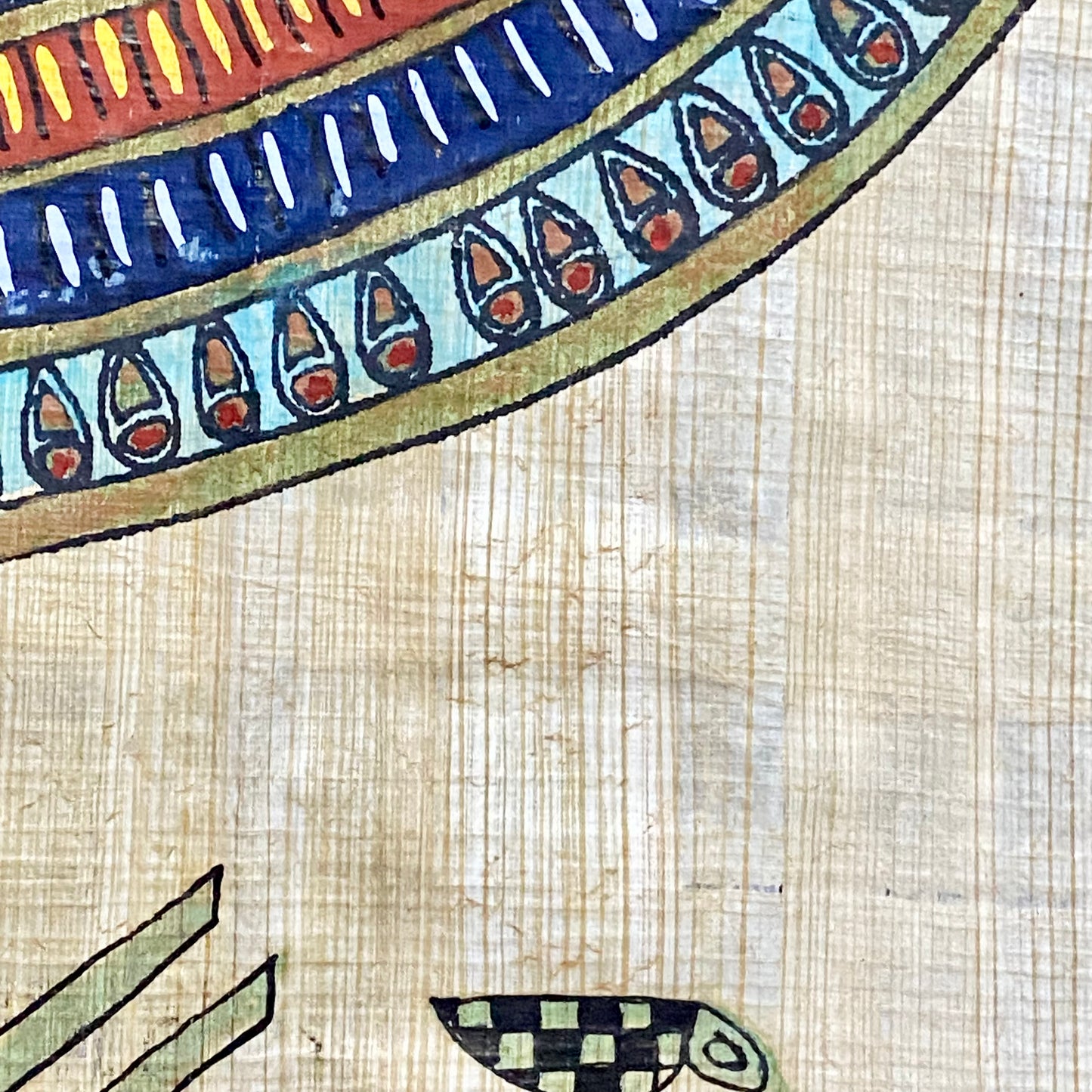 Ancient Egyptian Golden Pharaoh Tutankhamun Mask Hand Painted Papyrus Egypt Rare