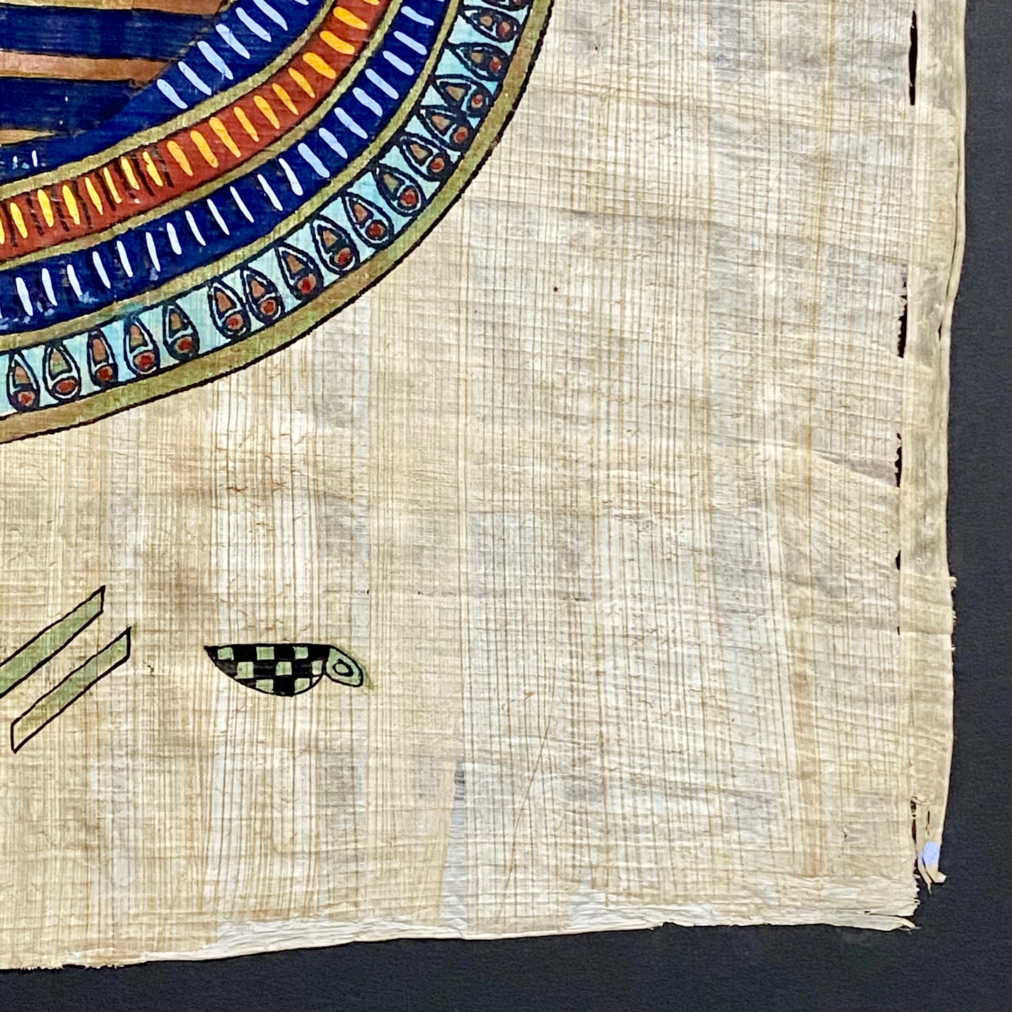 Ancient Egyptian Golden Pharaoh Tutankhamun Mask Hand Painted Papyrus Egypt Rare