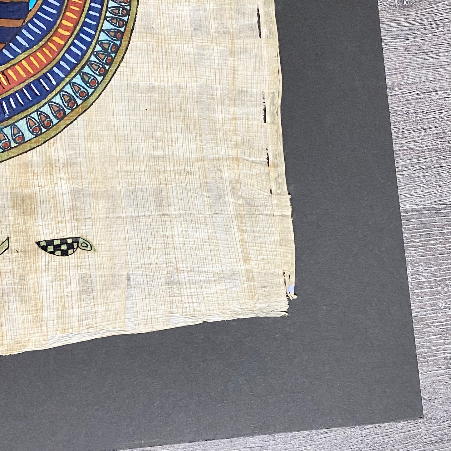 Ancient Egyptian Golden Pharaoh Tutankhamun Mask Hand Painted Papyrus Egypt Rare