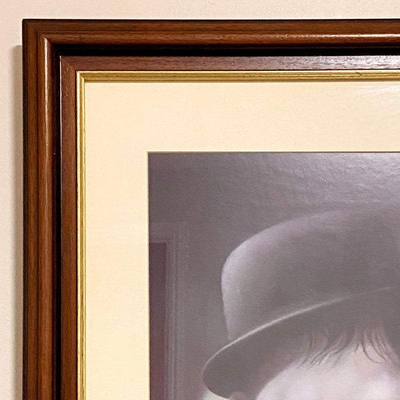 Retro Double Trouble Laurel & Hardy Portrait Print Signed Stuart Coffield Framed