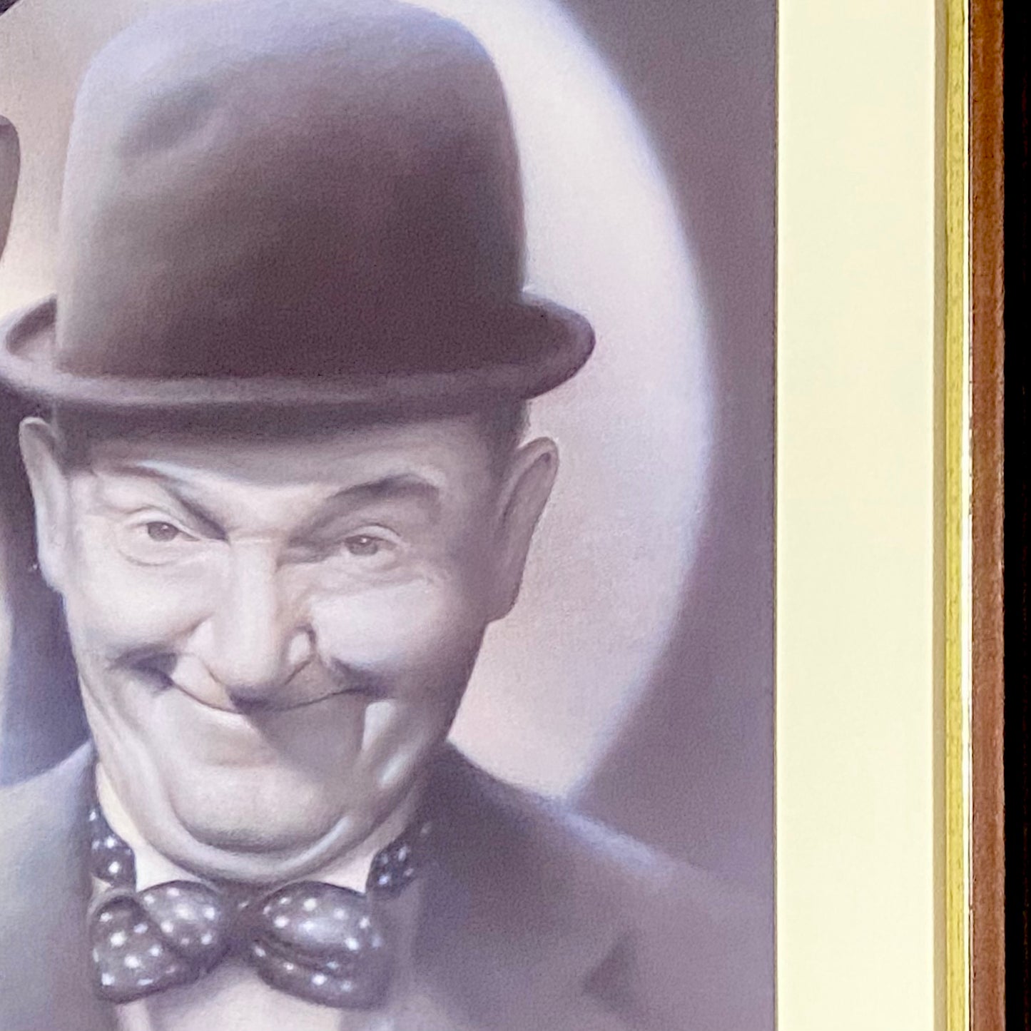 Retro Double Trouble Laurel & Hardy Portrait Print Signed Stuart Coffield Framed