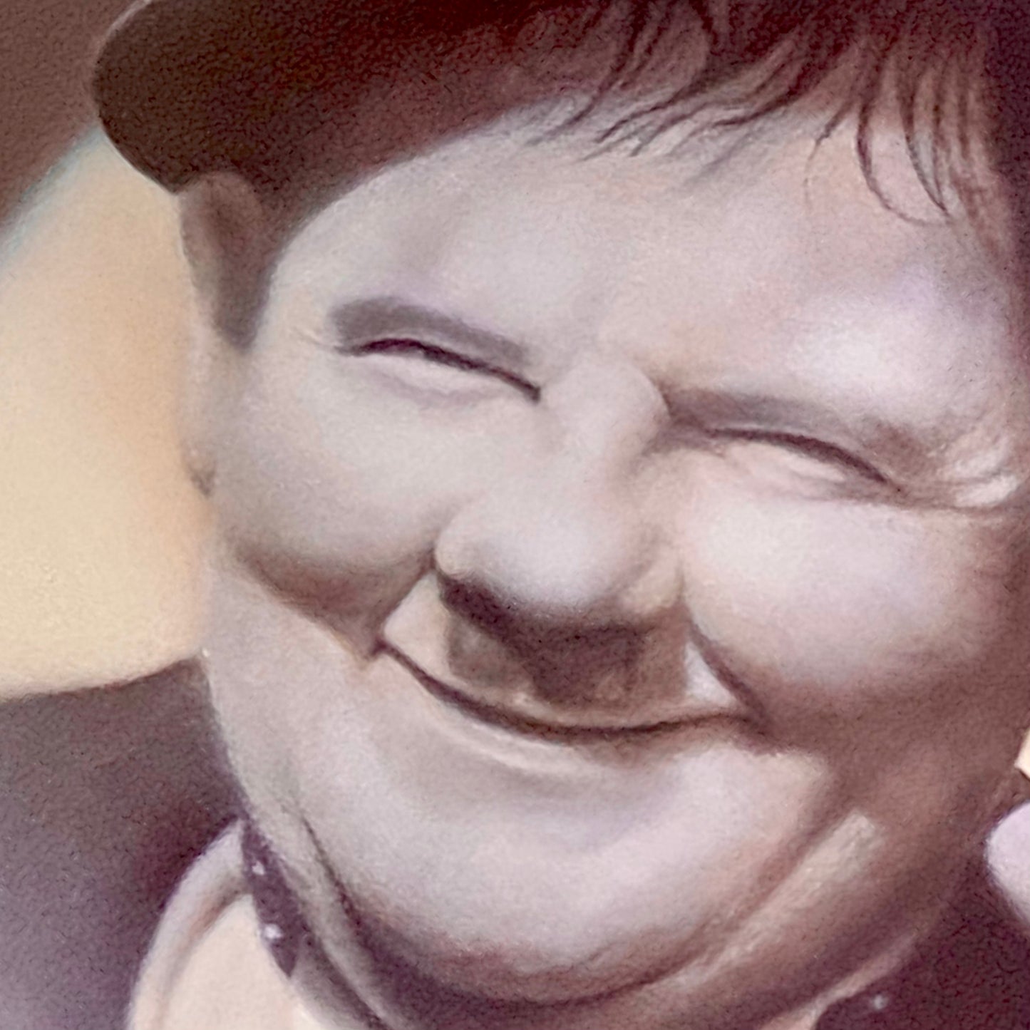 Retro Double Trouble Laurel & Hardy Portrait Print Signed Stuart Coffield Framed