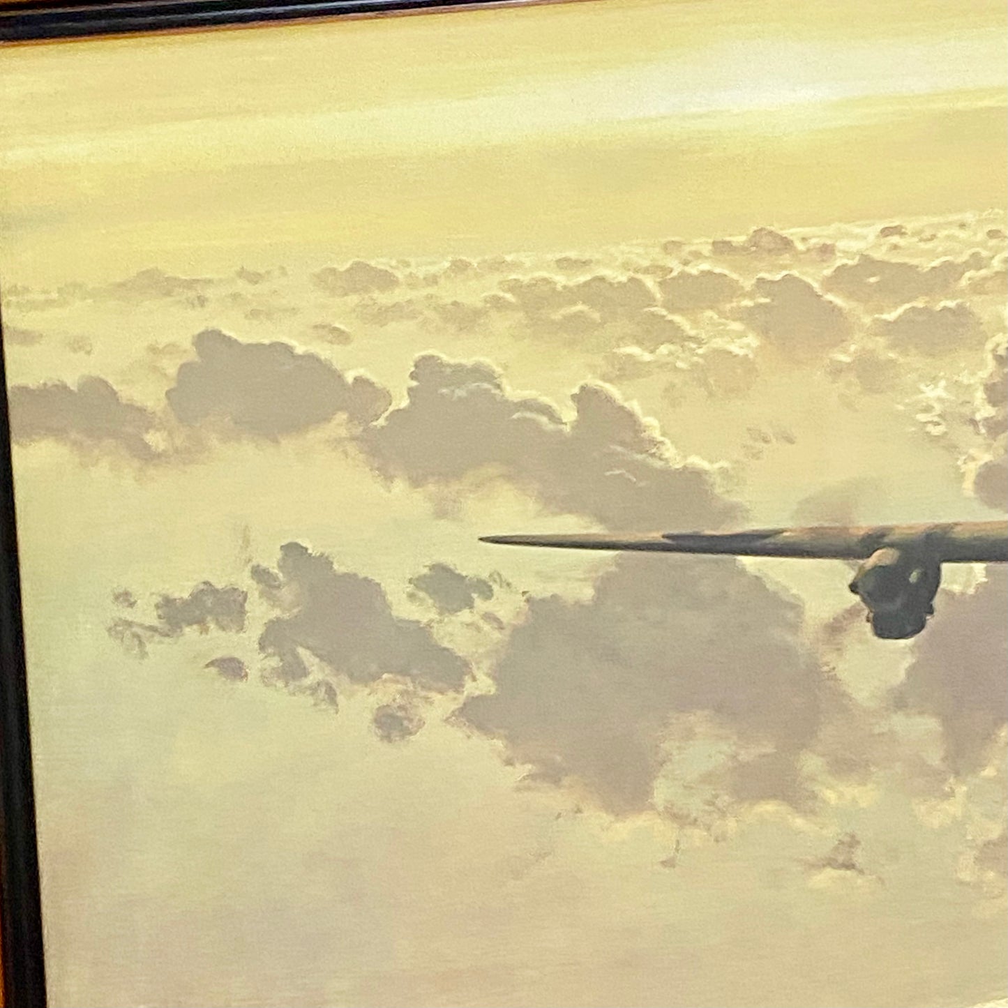 Vintage Outbound Lancaster Bomber In Flight Large Print Signed Gerald Coulson