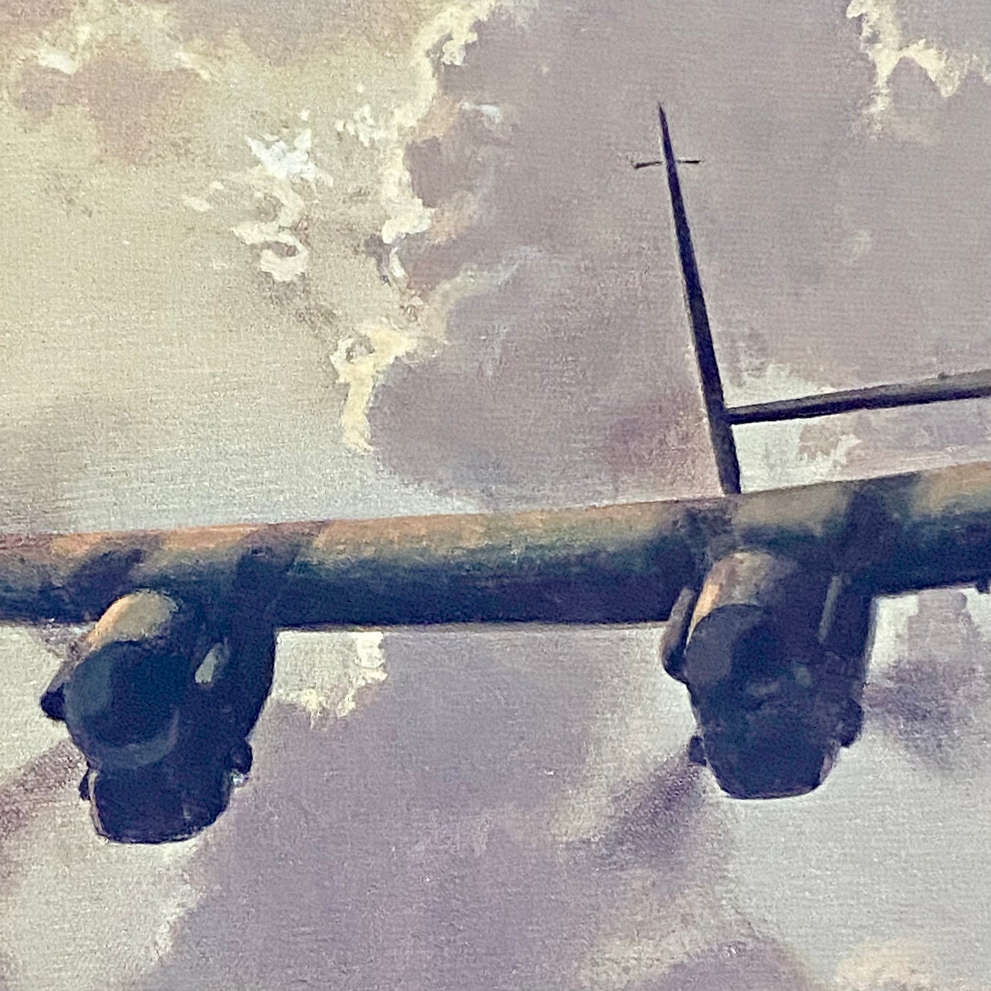 Vintage Outbound Lancaster Bomber In Flight Large Print Signed Gerald Coulson