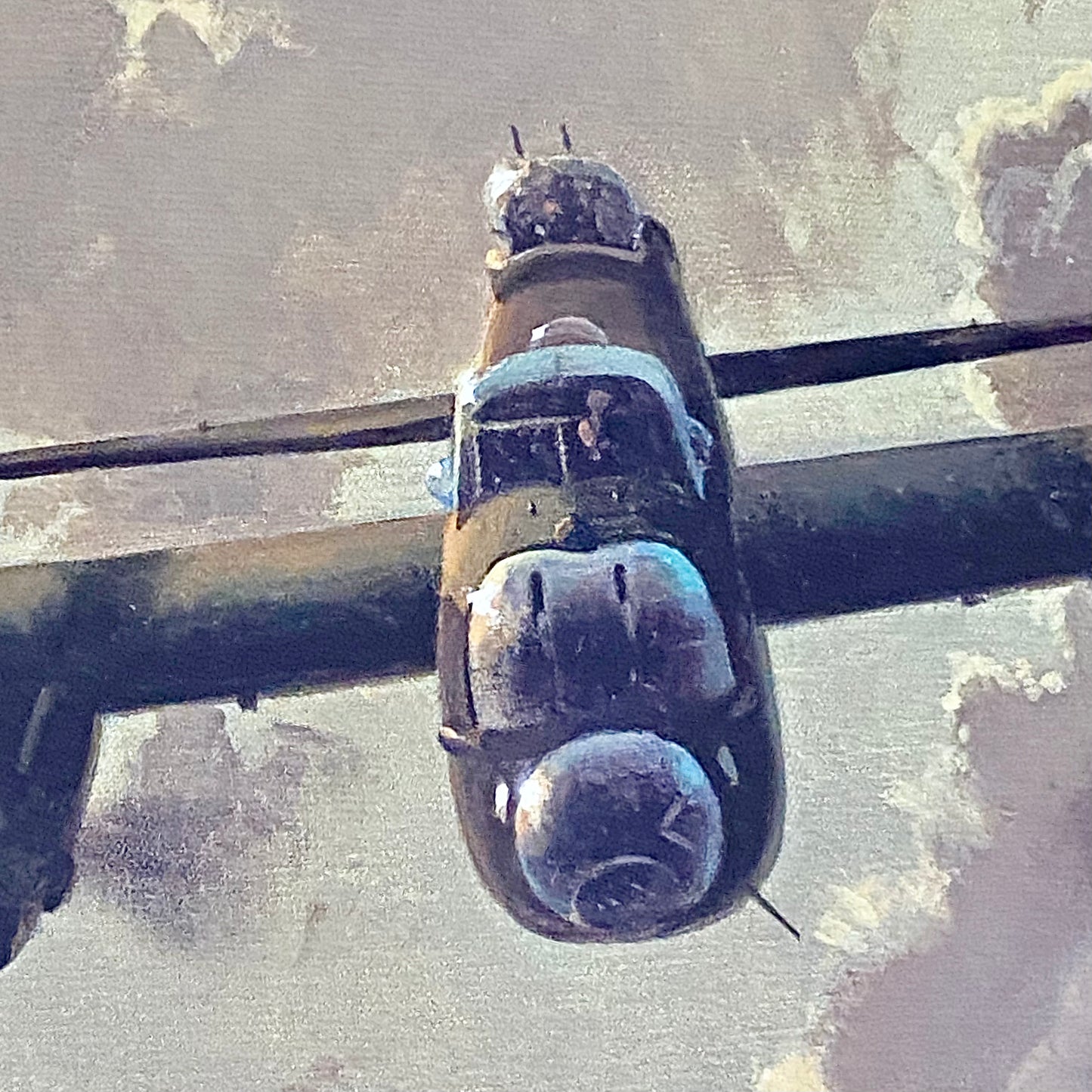 Vintage Outbound Lancaster Bomber In Flight Large Print Signed Gerald Coulson