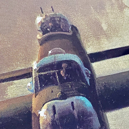 Vintage Outbound Lancaster Bomber In Flight Large Print Signed Gerald Coulson