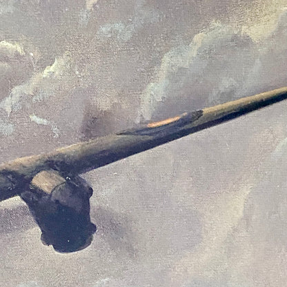 Vintage Outbound Lancaster Bomber In Flight Large Print Signed Gerald Coulson