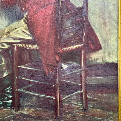 Vintage The Hunt Breakfast Textured Canvas Print After Frank Moss Bennett Framed
