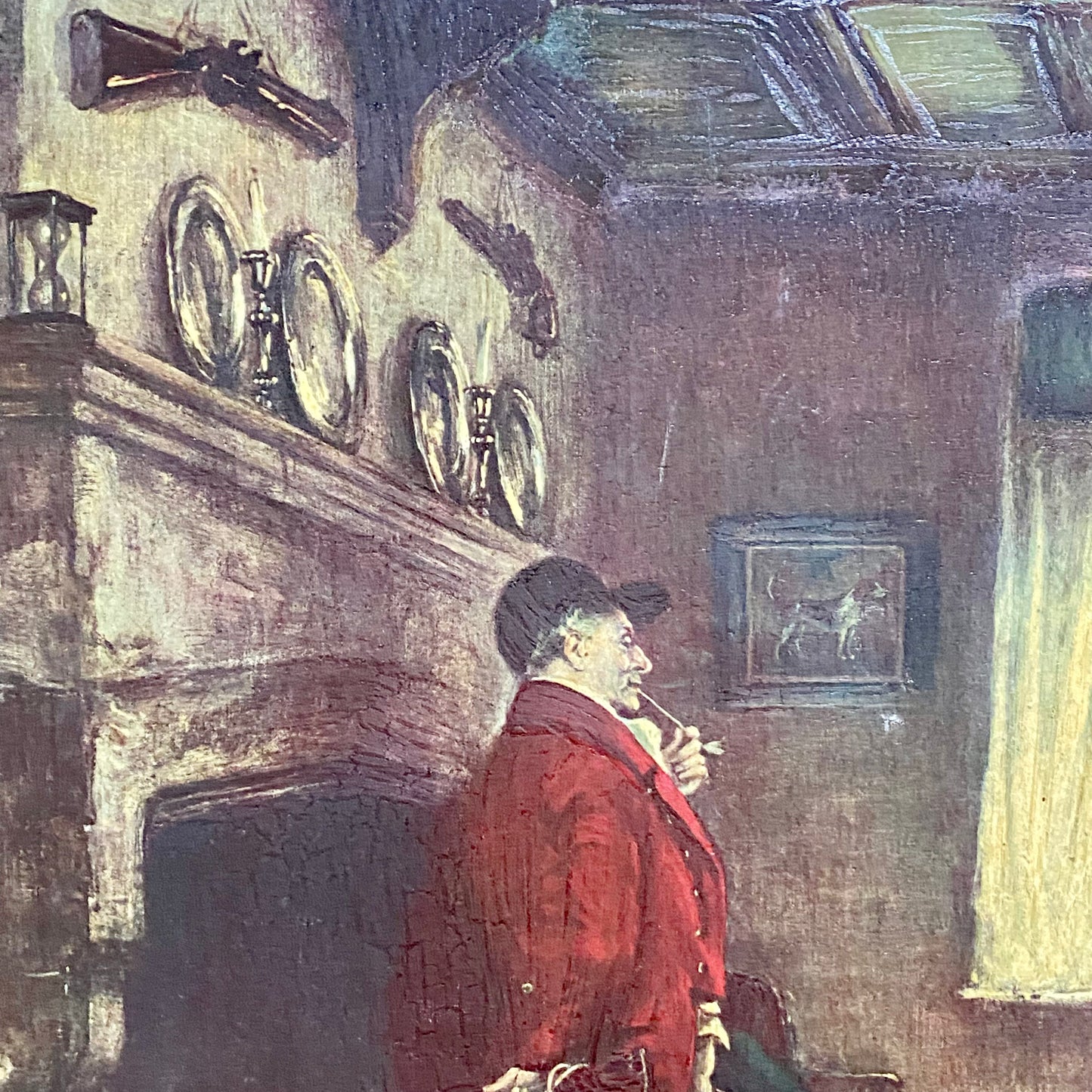 Vintage The Hunt Breakfast Textured Canvas Print After Frank Moss Bennett Framed