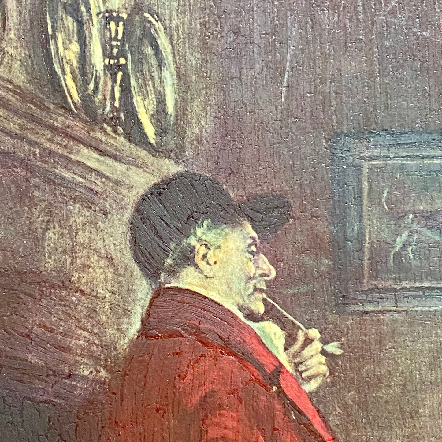 Vintage The Hunt Breakfast Textured Canvas Print After Frank Moss Bennett Framed