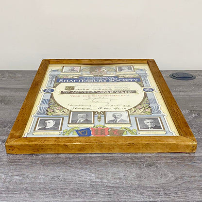 Senior Scholars Award Shaftesbury 1928 Certificate On Board Signed King George V