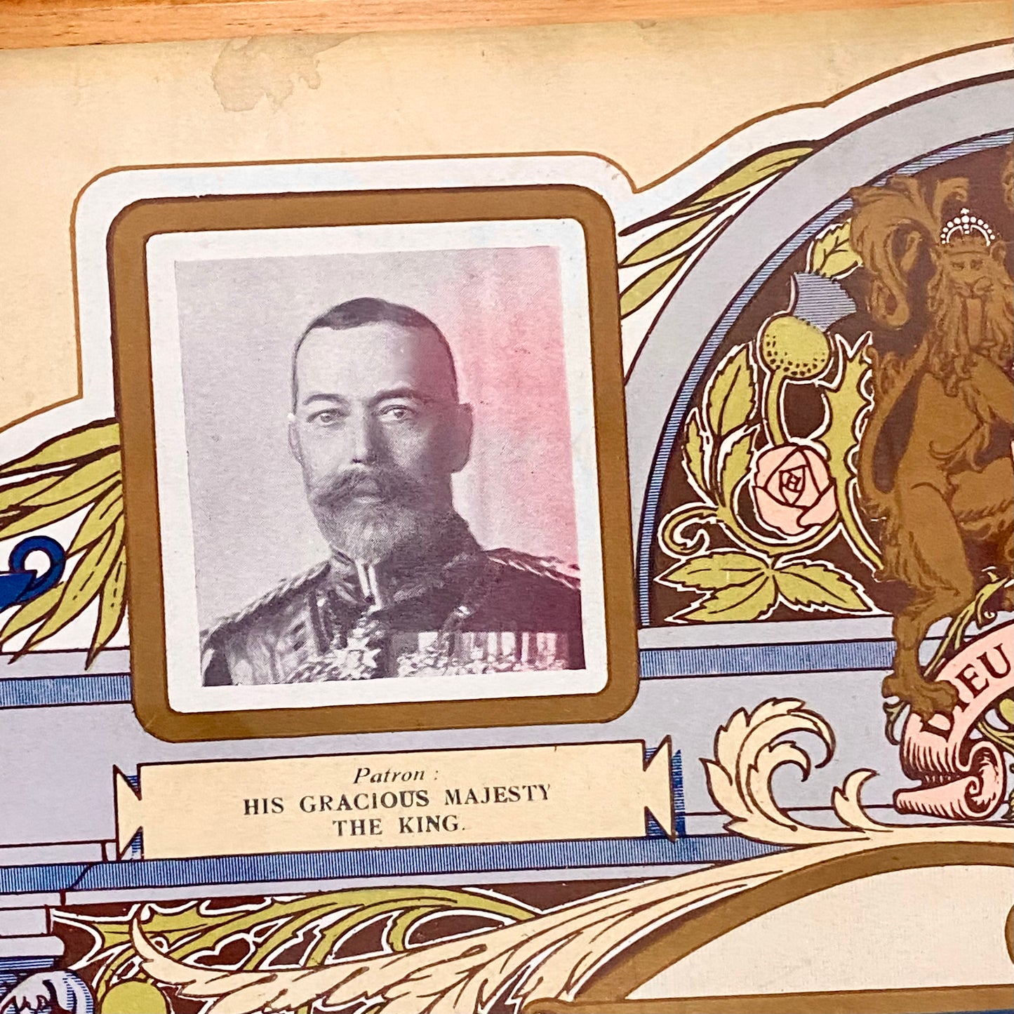 Senior Scholars Award Shaftesbury 1928 Certificate On Board Signed King George V