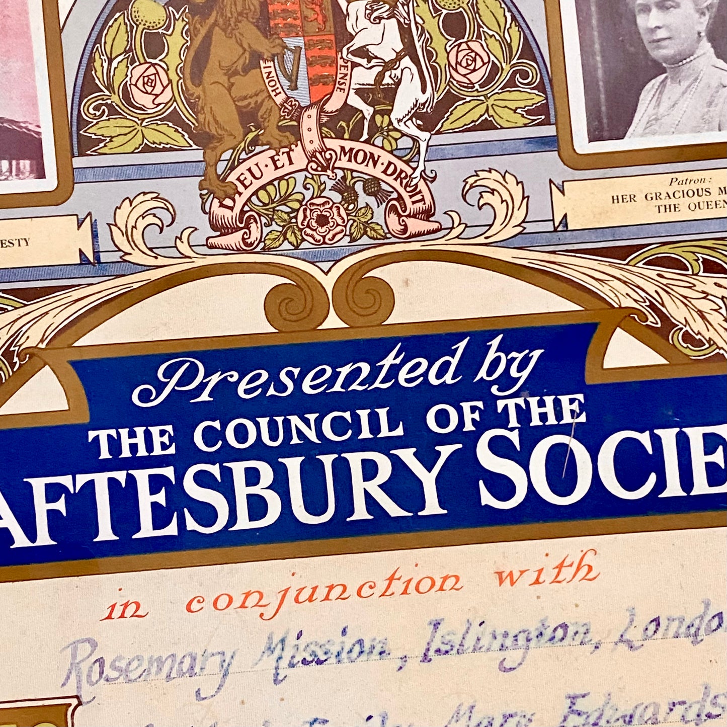 Senior Scholars Award Shaftesbury 1928 Certificate On Board Signed King George V