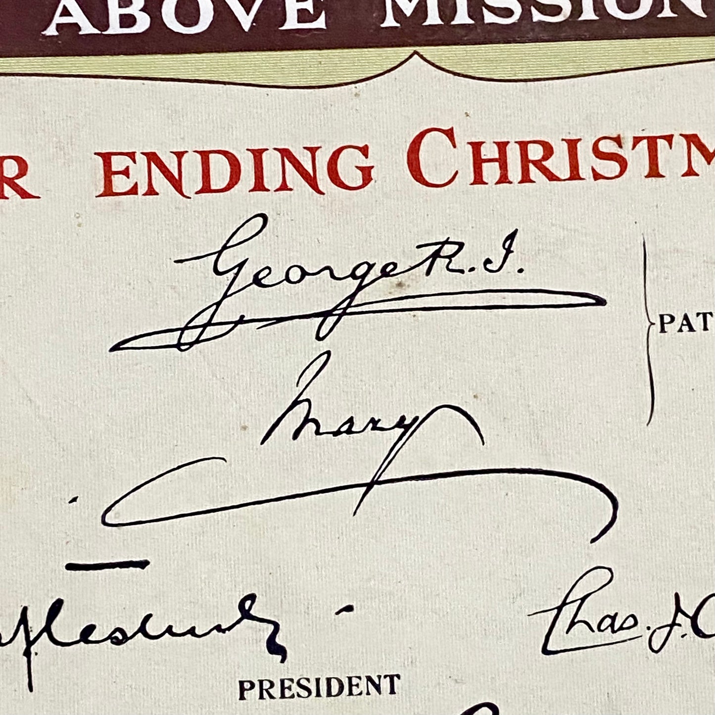 Senior Scholars Award Shaftesbury 1928 Certificate On Board Signed King George V