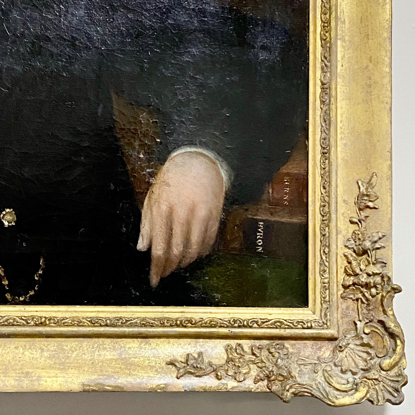 19th Century Seated Gentleman Portrait Burns & Byron Books Oil On Canvas Framed