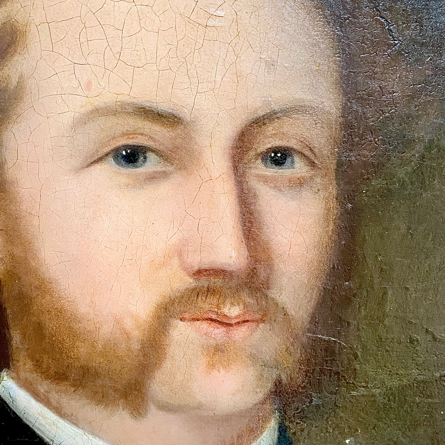 19th Century Seated Gentleman Portrait Burns & Byron Books Oil On Canvas Framed