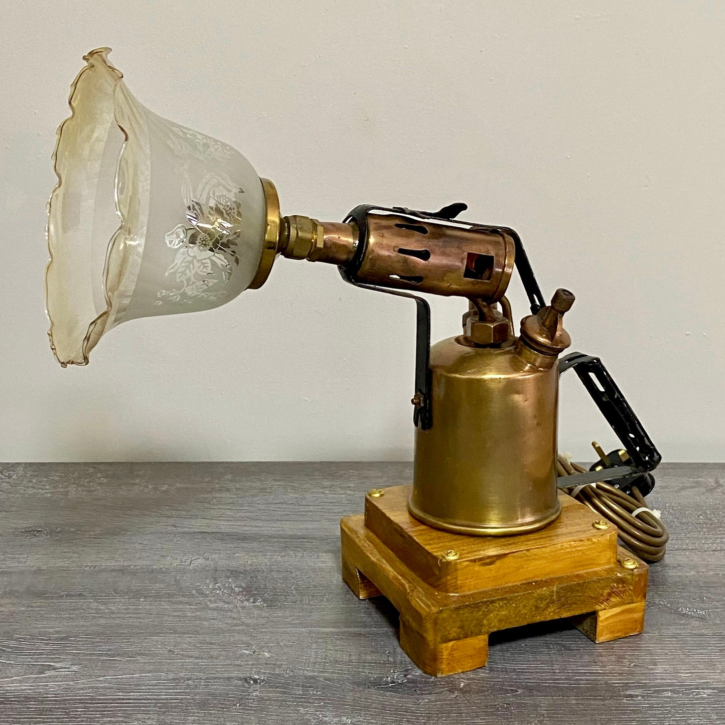 Vintage Blow Torch Freestanding Light Lamp Art Deco Steampunk Custom Rare
