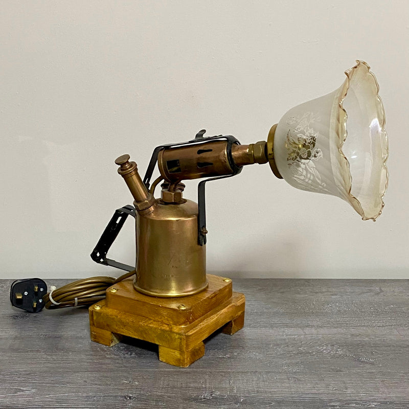 Vintage Blow Torch Freestanding Light Lamp Art Deco Steampunk Custom Rare