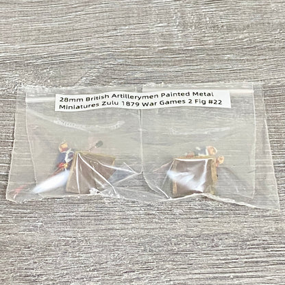 28mm British Artillerymen Painted Metal Miniatures Zulu 1879 War Games 2 Fig #22