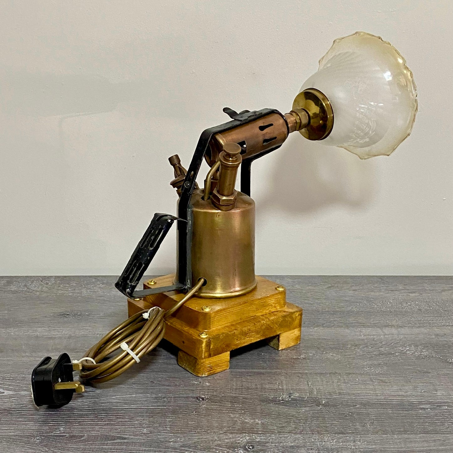 Vintage Blow Torch Freestanding Light Lamp Art Deco Steampunk Custom Rare