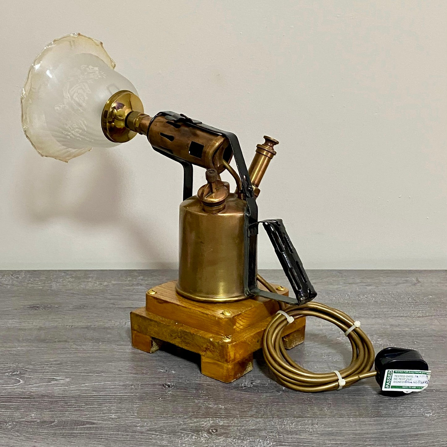 Vintage Blow Torch Freestanding Light Lamp Art Deco Steampunk Custom Rare
