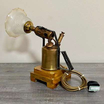 Vintage Blow Torch Freestanding Light Lamp Art Deco Steampunk Custom Rare