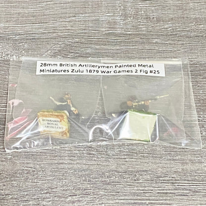 28mm British Artillerymen Painted Metal Miniatures Zulu 1879 War Games 2 Fig #25