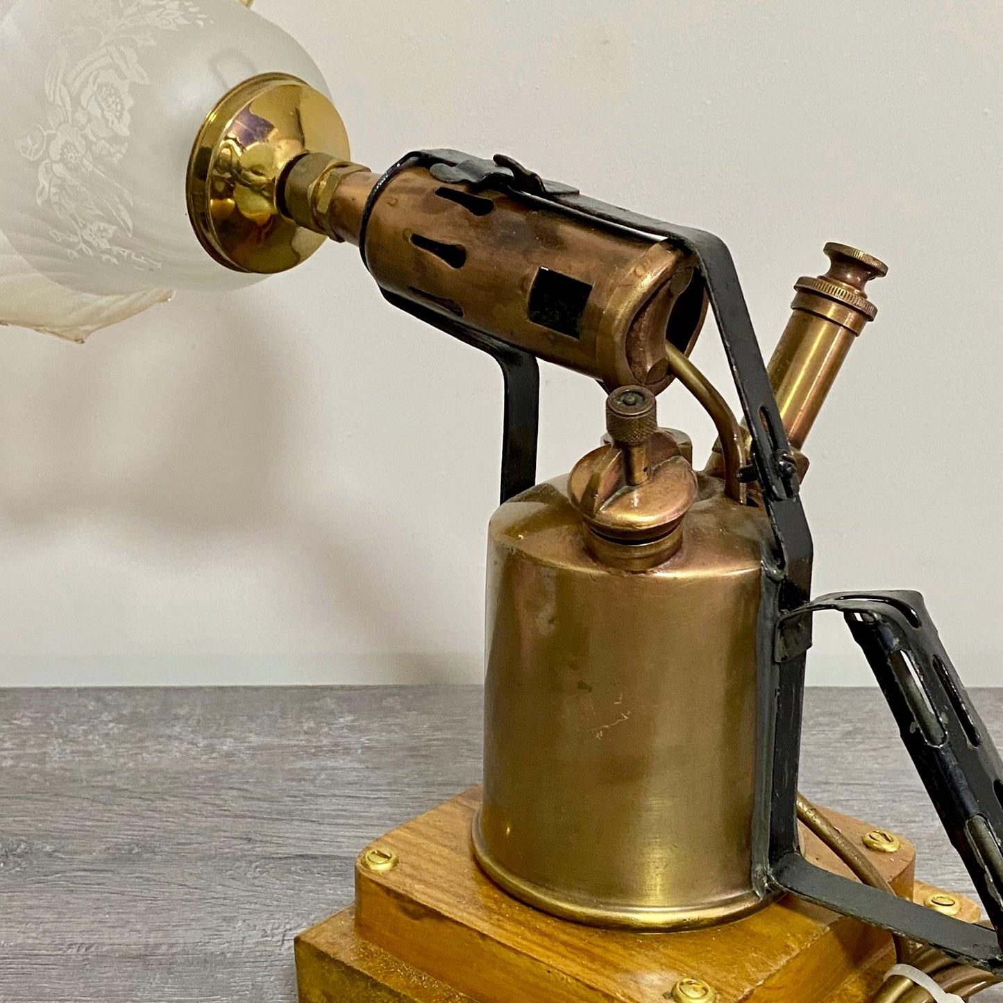 Vintage Blow Torch Freestanding Light Lamp Art Deco Steampunk Custom Rare