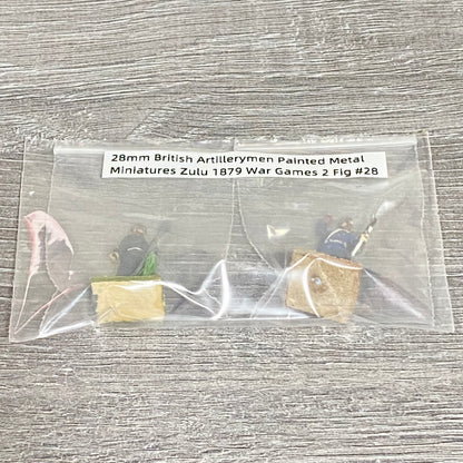28mm British Artillerymen Painted Metal Miniatures Zulu 1879 War Games 2 Fig #28