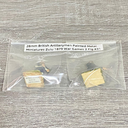 28mm British Artillerymen Painted Metal Miniatures Zulu 1879 War Games 2 Fig #31