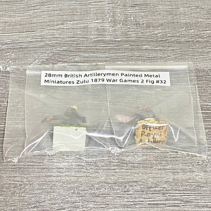 28mm British Artillerymen Painted Metal Miniatures Zulu 1879 War Games 2 Fig #32