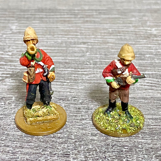 28mm 24th Regiment Infantry Painted Metal Miniatures Zulu War Games 2 Figs #3