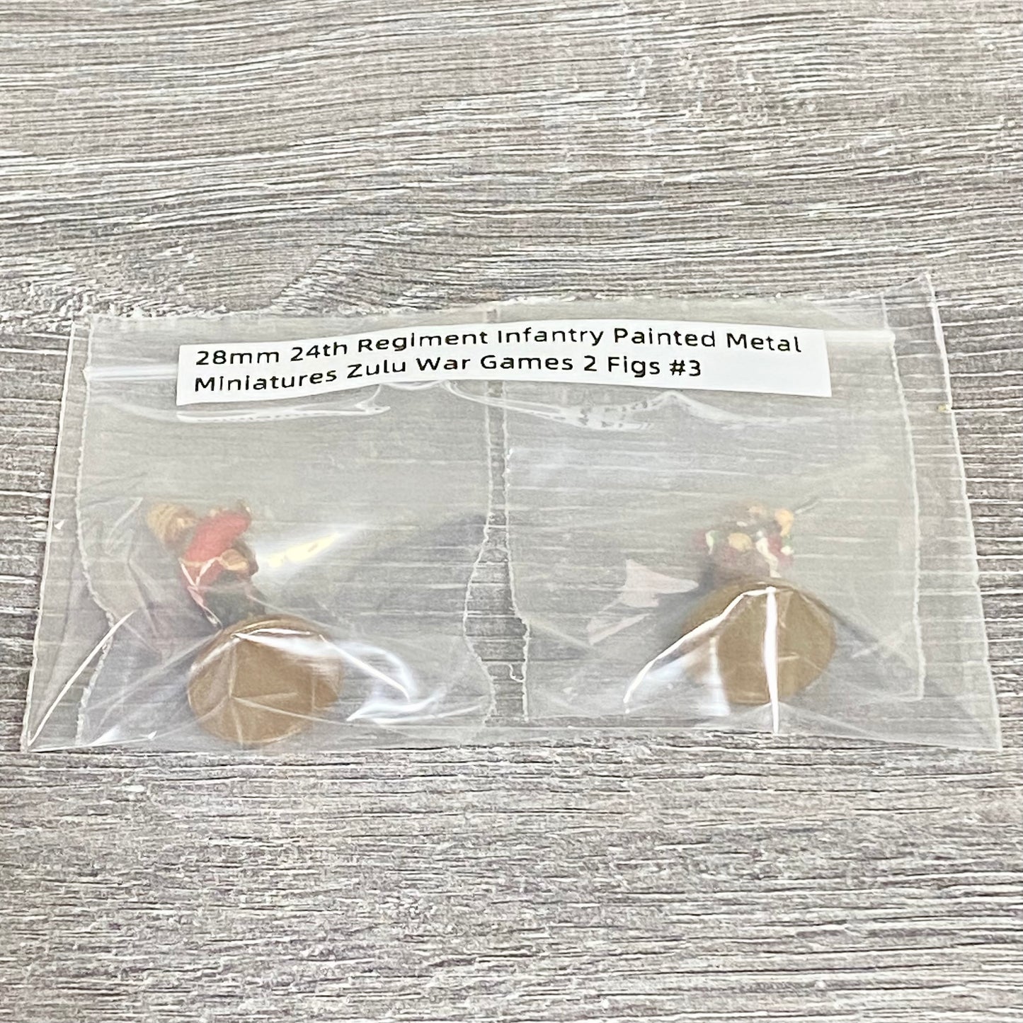 28mm 24th Regiment Infantry Painted Metal Miniatures Zulu War Games 2 Figs #3