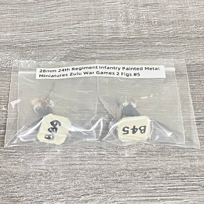 28mm 24th Regiment Infantry Painted Metal Miniatures Zulu War Games 2 Figs #5
