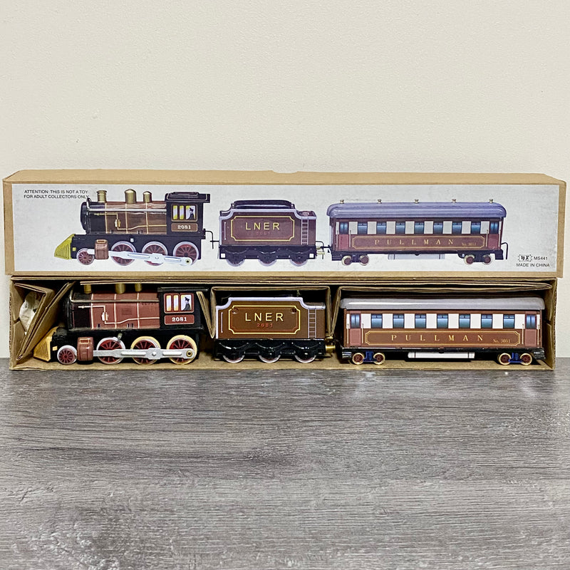 Tinplate Windup Train Decorative Retro Style Model Collectible With Key & Box