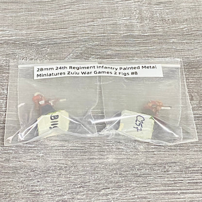 28mm 24th Regiment Infantry Painted Metal Miniatures Zulu War Games 2 Figs #8
