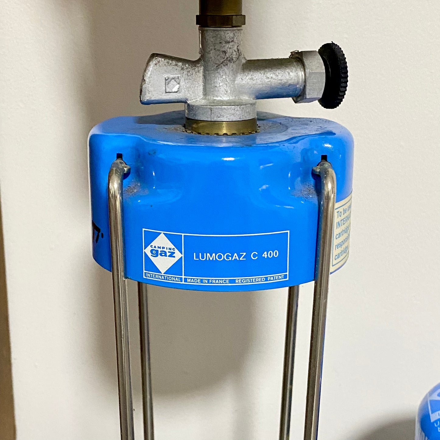 Vintage Campingaz C400 Gas Lantern Light Lamp & Spare Canister With Storage Box