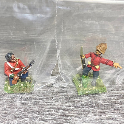 28mm 24th Regiment Infantry Painted Metal Miniatures Zulu War Games 2 Figs #12