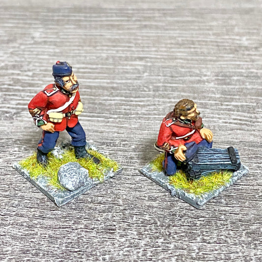 28mm 24th Regiment Infantry Painted Metal Miniatures Zulu War Games 2 Figs #13