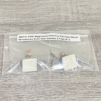 28mm 24th Regiment Infantry Painted Metal Miniatures Zulu War Games 2 Figs #13