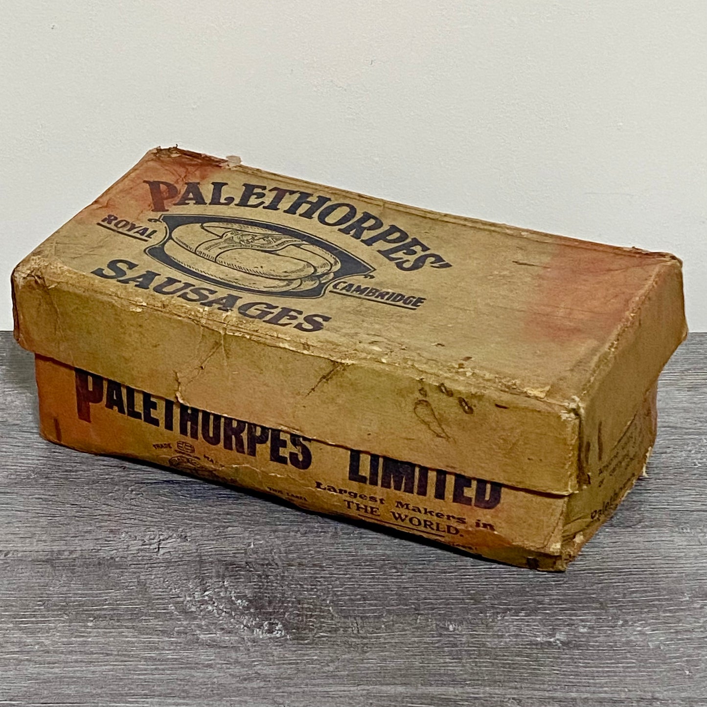 Vintage Palethorpes Sausages Display Box With Prop Sausages Royal Cambridge Rare