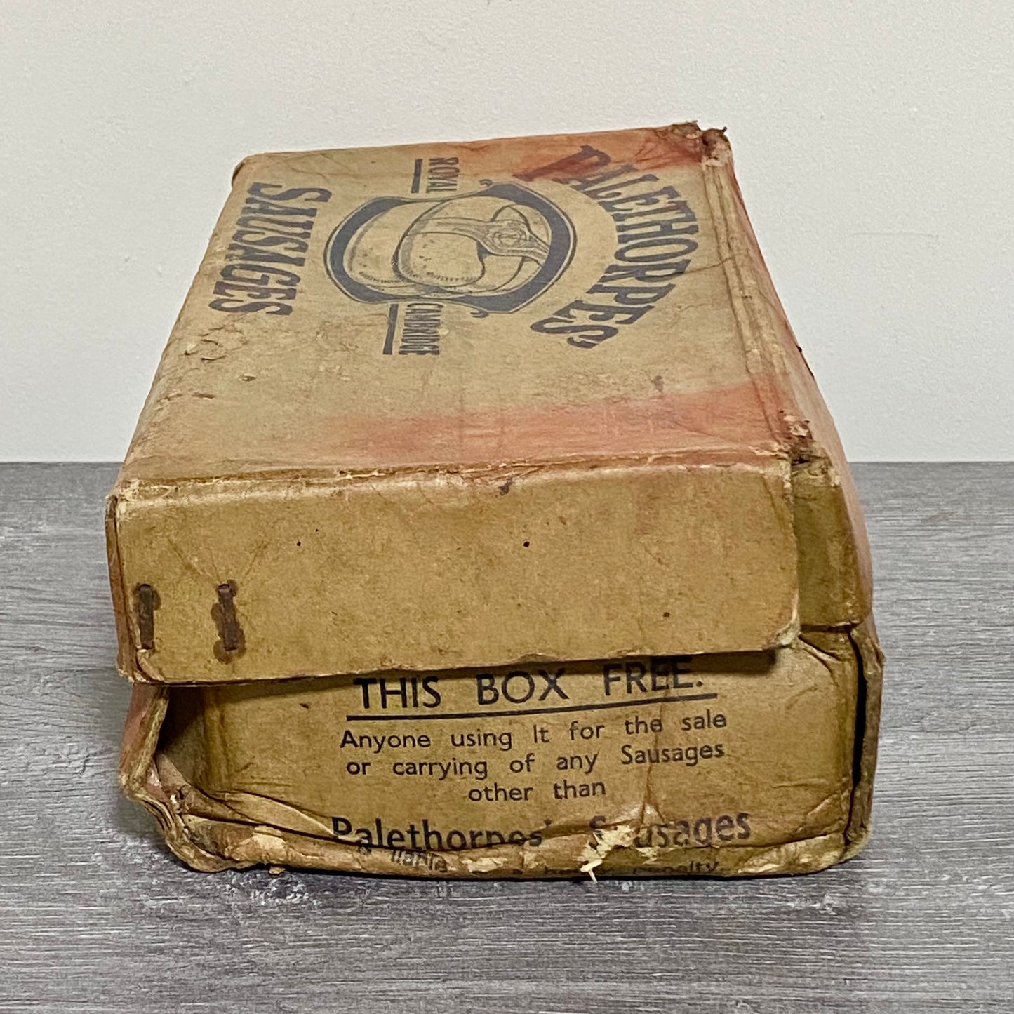 Vintage Palethorpes Sausages Display Box With Prop Sausages Royal Cambridge Rare