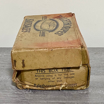 Vintage Palethorpes Sausages Display Box With Prop Sausages Royal Cambridge Rare