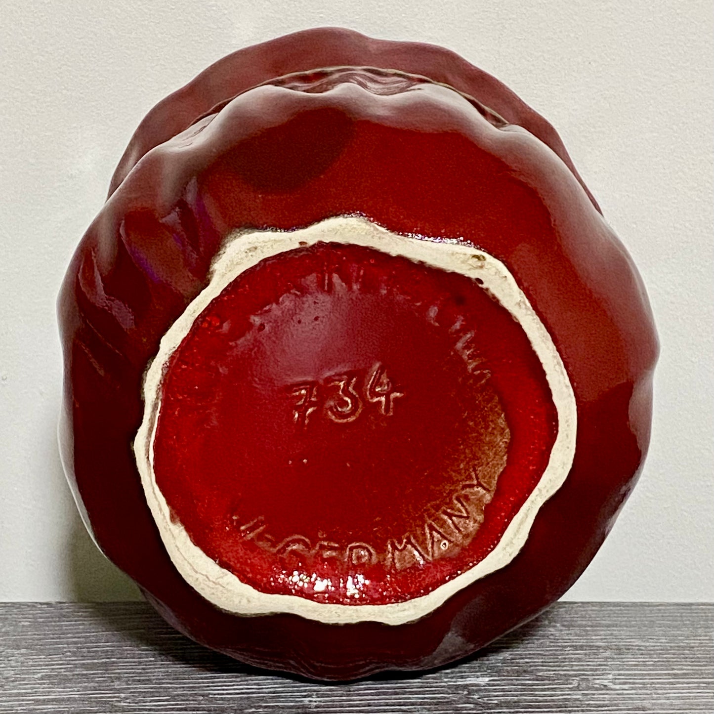 Vintage Traditional Gift Bag Red Pot Vase Ceramic Scheurich Pottery Germany Rare