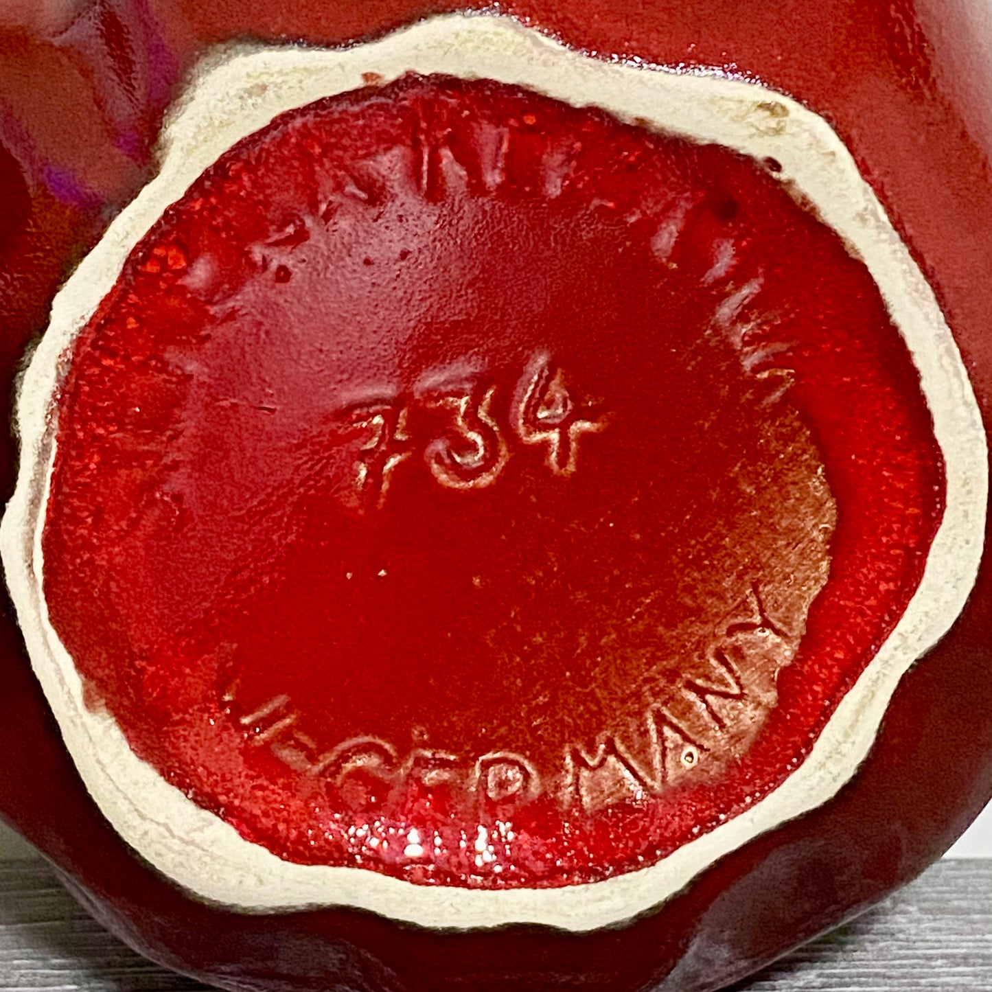 Vintage Traditional Gift Bag Red Pot Vase Ceramic Scheurich Pottery Germany Rare