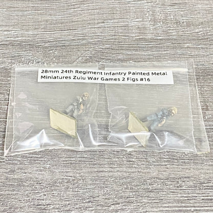 28mm 24th Regiment Infantry Painted Metal Miniatures Zulu War Games 2 Figs #16