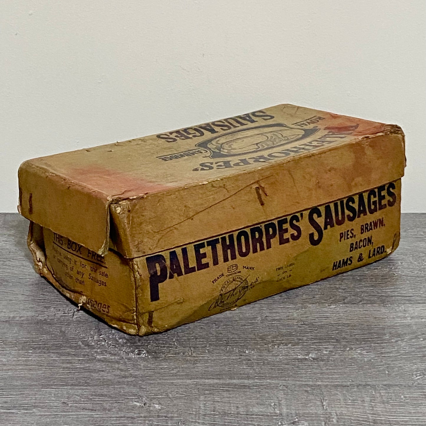 Vintage Palethorpes Sausages Display Box With Prop Sausages Royal Cambridge Rare